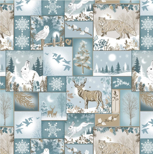 Winter Whispers Quilt Fabric by the Yard | Woodland Winter Cotton Fabric