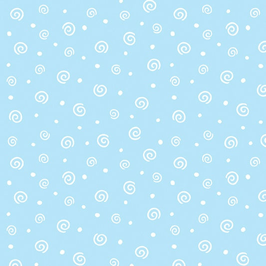 Twinkle Comfort Flannel by Benartex – Soft Blue with White Swirls, 100% Cotton, 45" Wide