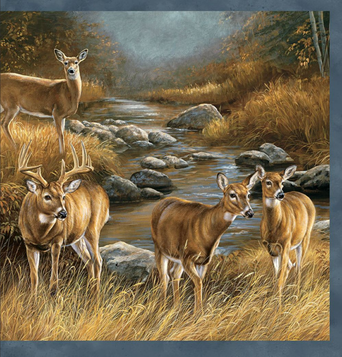 Northcott Naturescapes Deer Blocks Premium Quilting Cotton Fabric