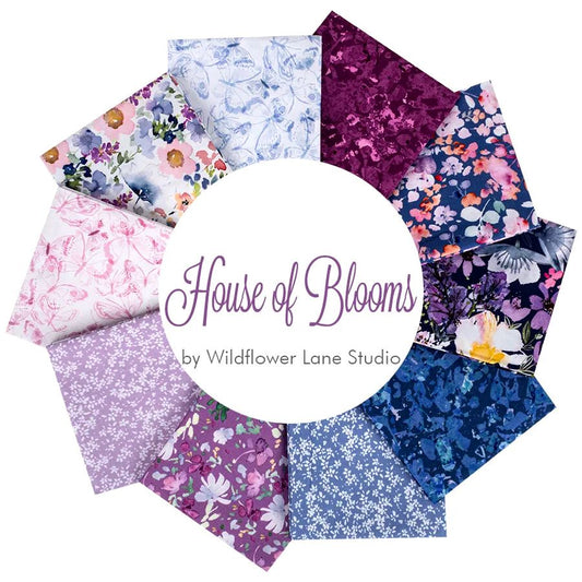 House of Blooms 10-Inch Precut Fabric by Wildflower Lane Studio for Camelot Fabrics – 42 Cotton Squares