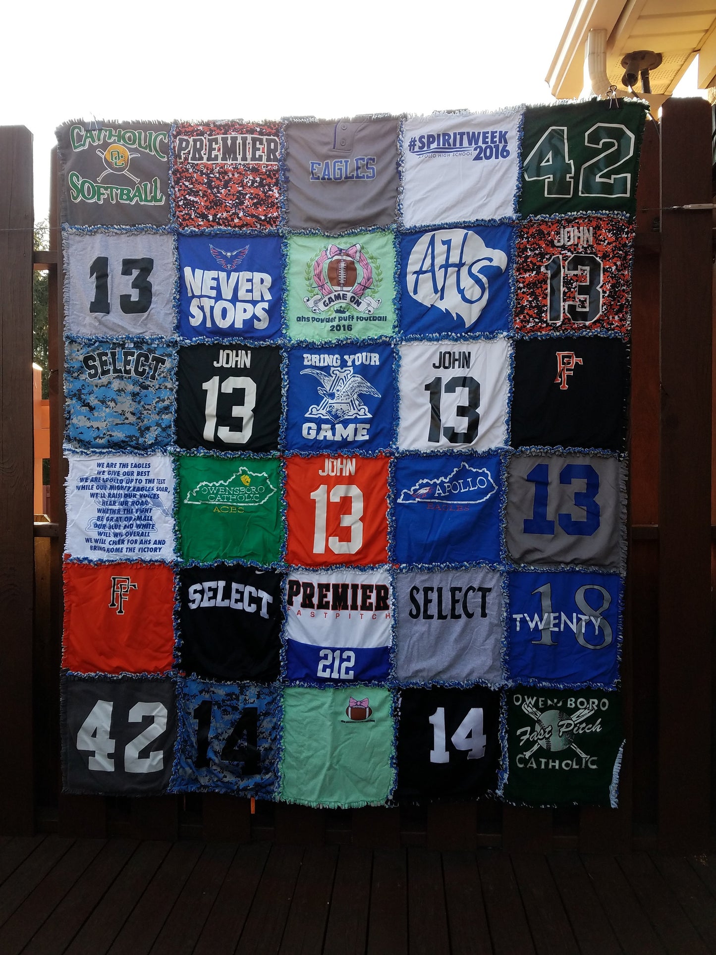Custom T-Shirt Rag Quilt - Memory Keepsake Made to Order