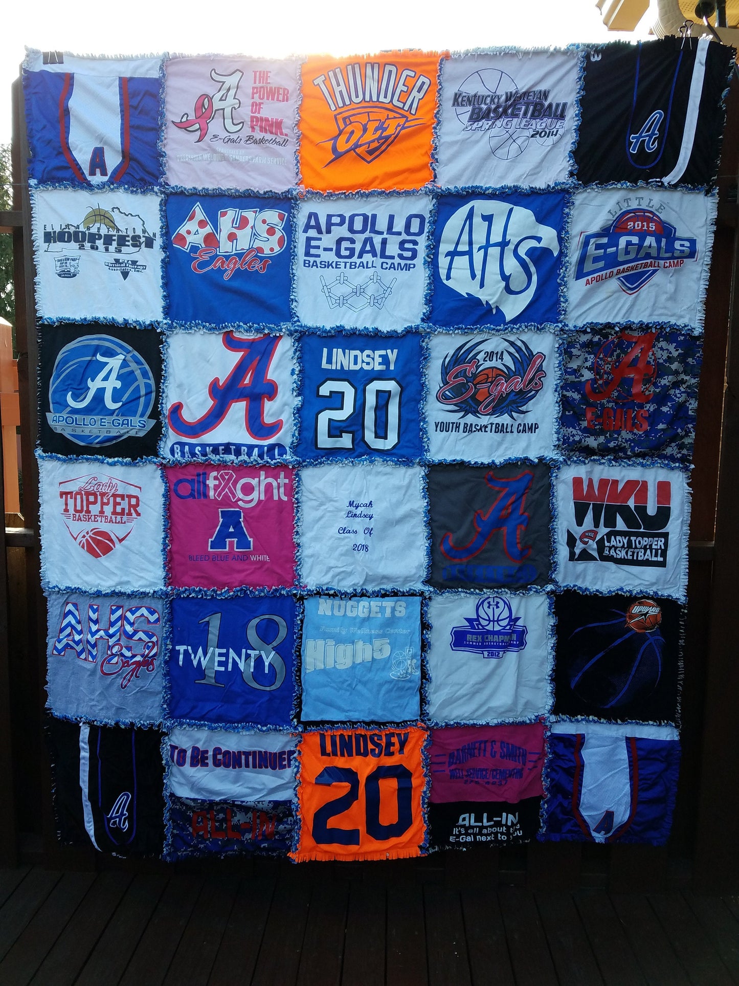 Custom T-Shirt Rag Quilt - Memory Keepsake Made to Order
