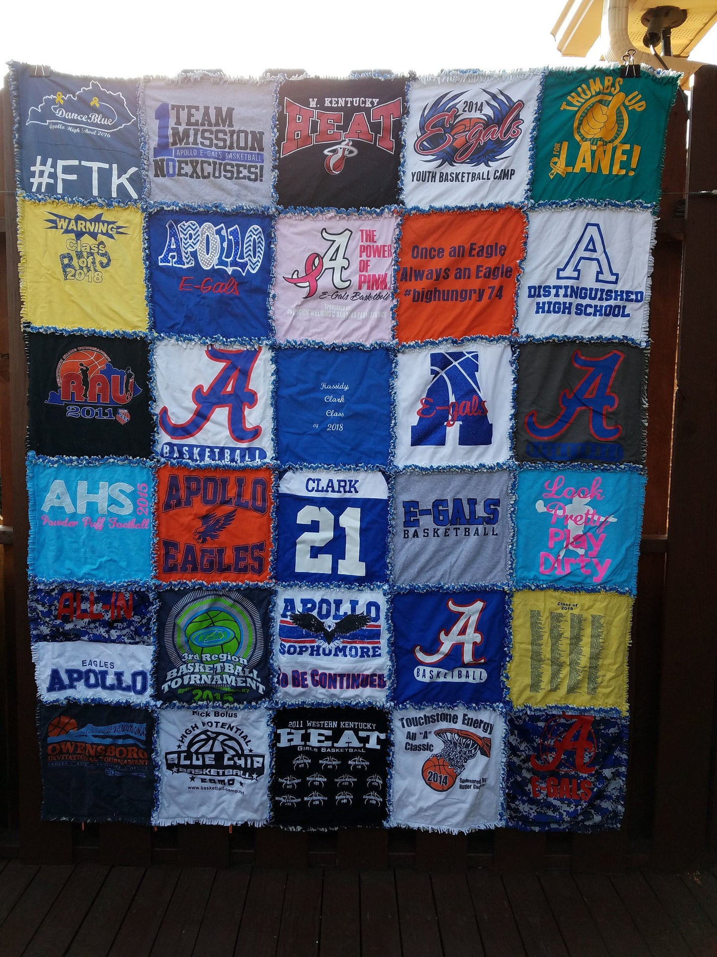 Custom T-Shirt Rag Quilt - Memory Keepsake Made to Order