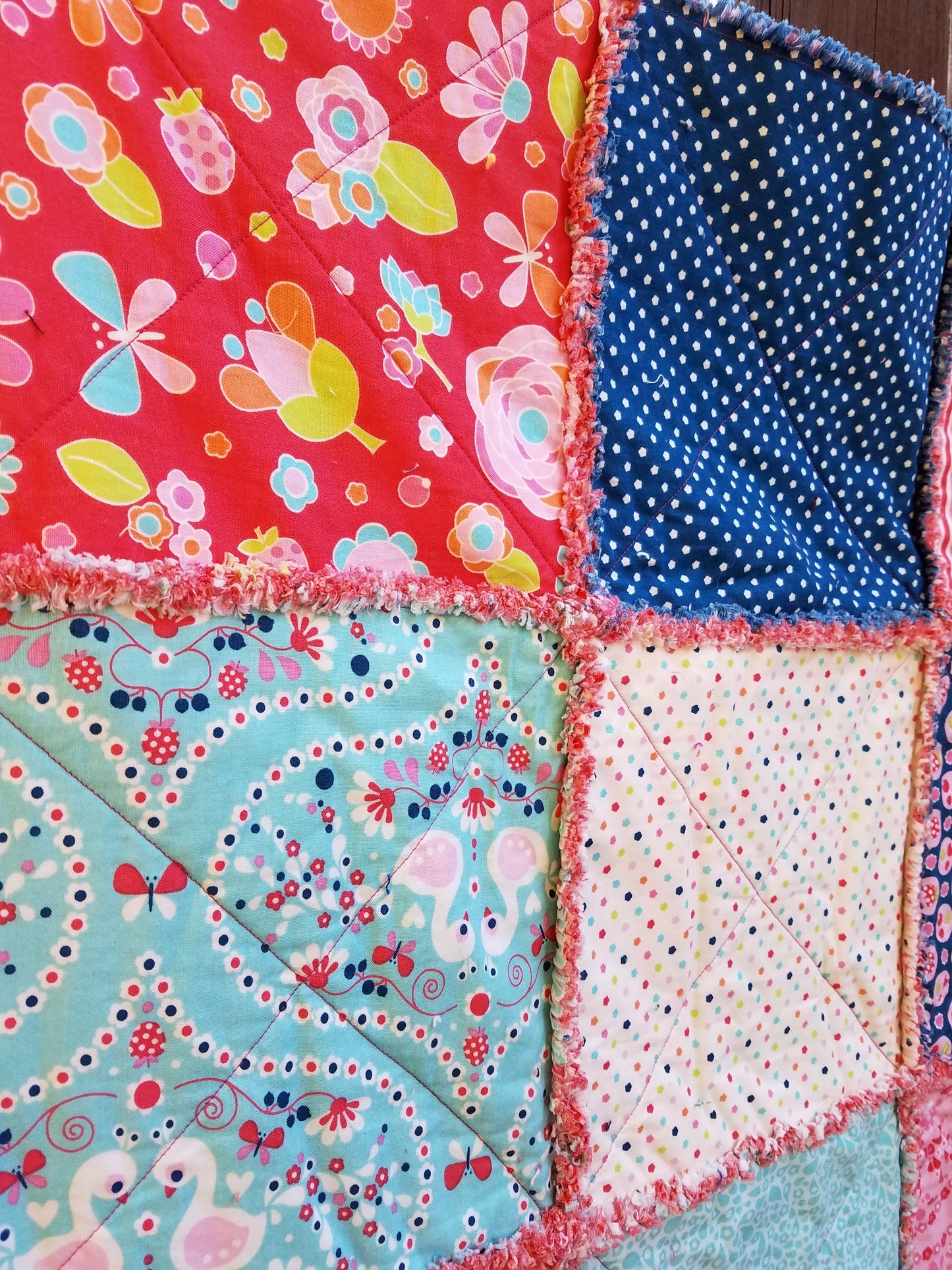 Girl's Rag Quilt Throw