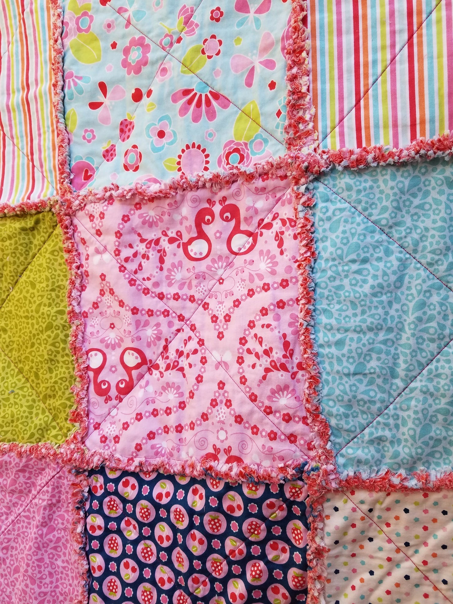 Girl's Rag Quilt Throw
