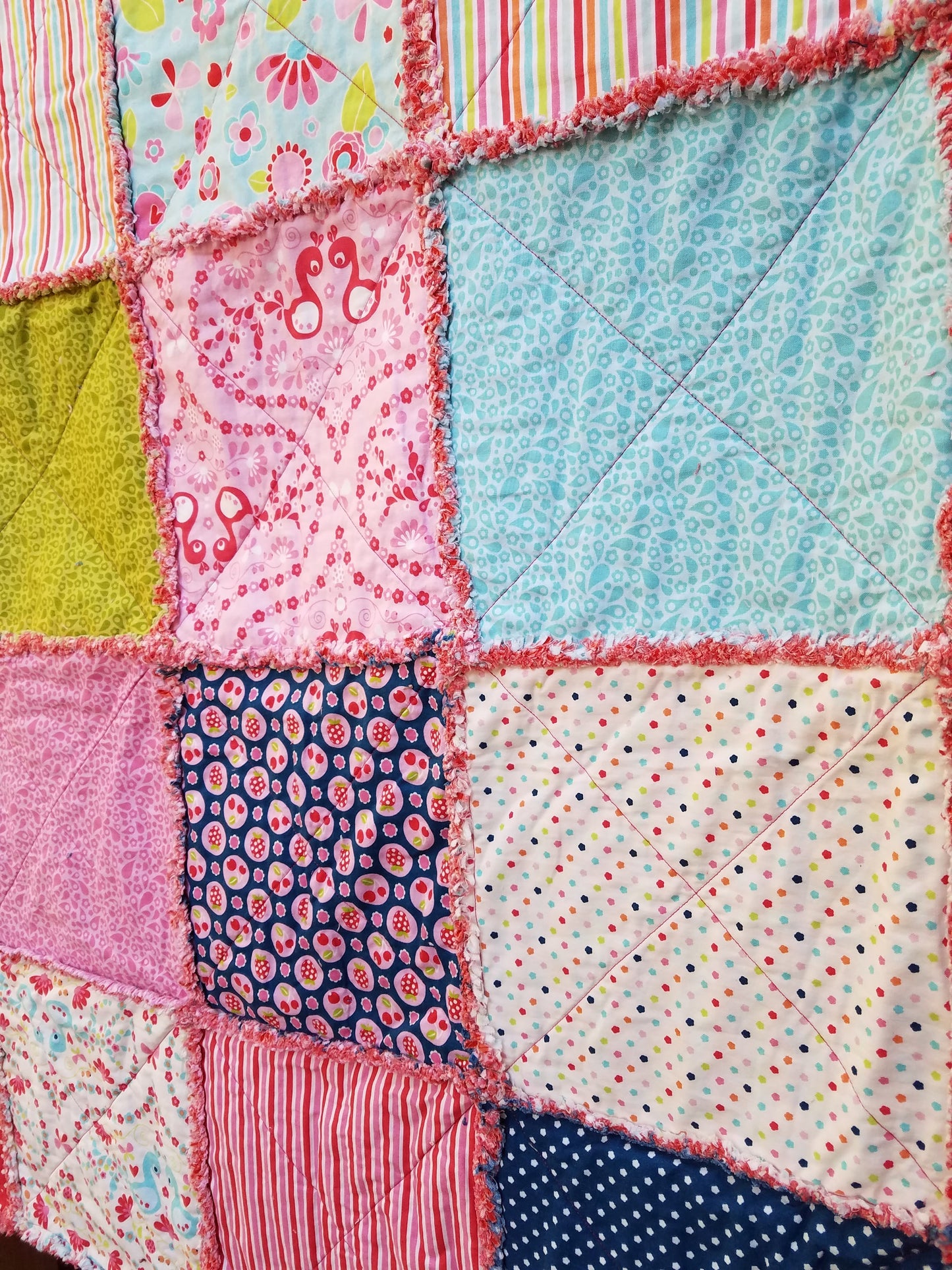 Girl's Rag Quilt Throw