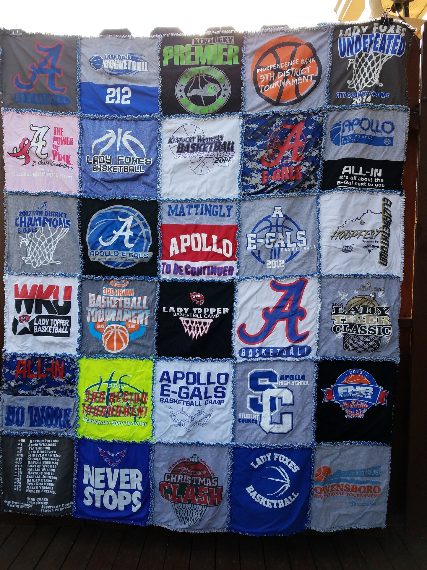 Custom T-Shirt Rag Quilt - Memory Keepsake Made to Order