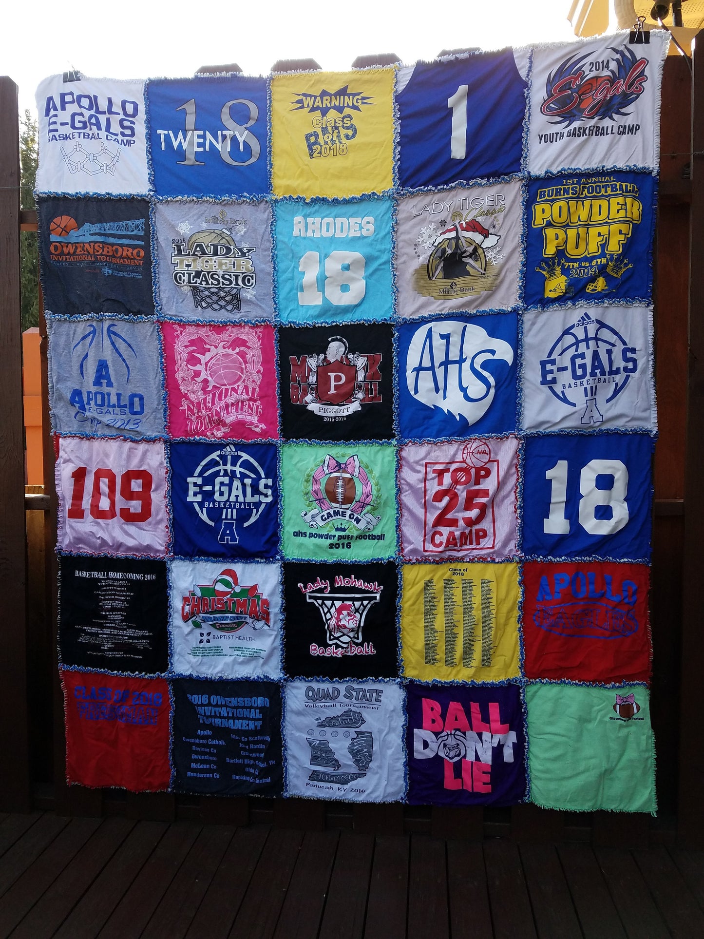 Custom T-Shirt Rag Quilt - Memory Keepsake Made to Order