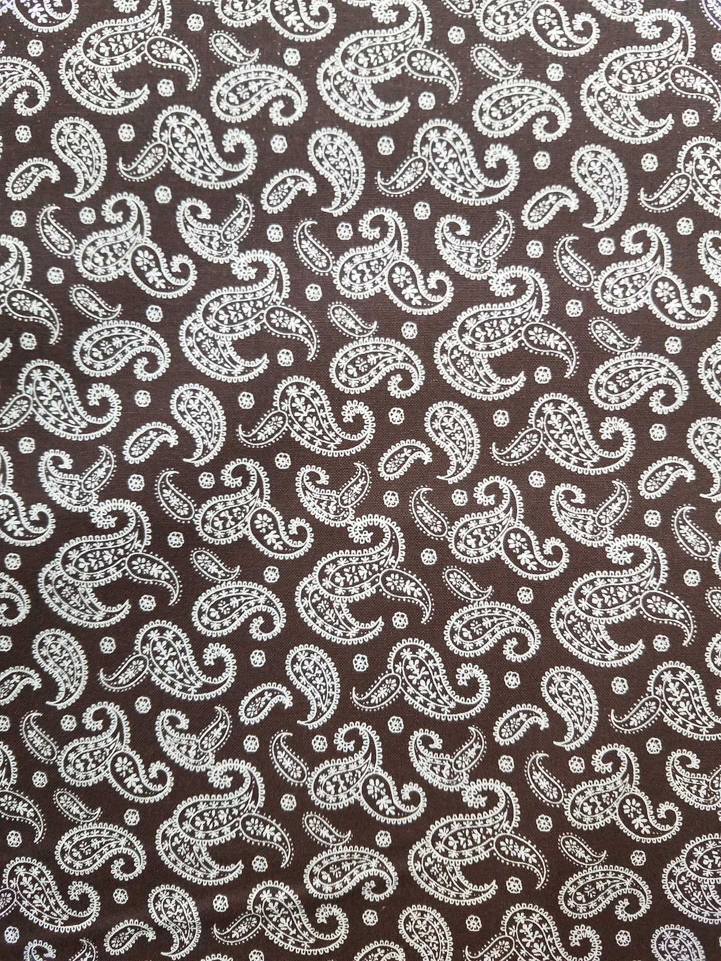 Brown Paisley Cotton Fabric