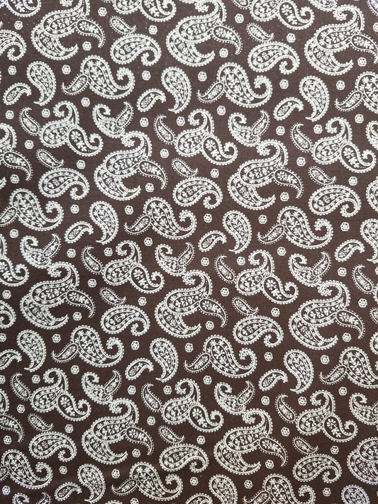 Brown Paisley Cotton Fabric