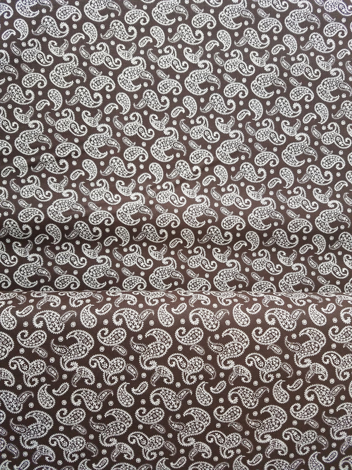 Brown Paisley Cotton Fabric