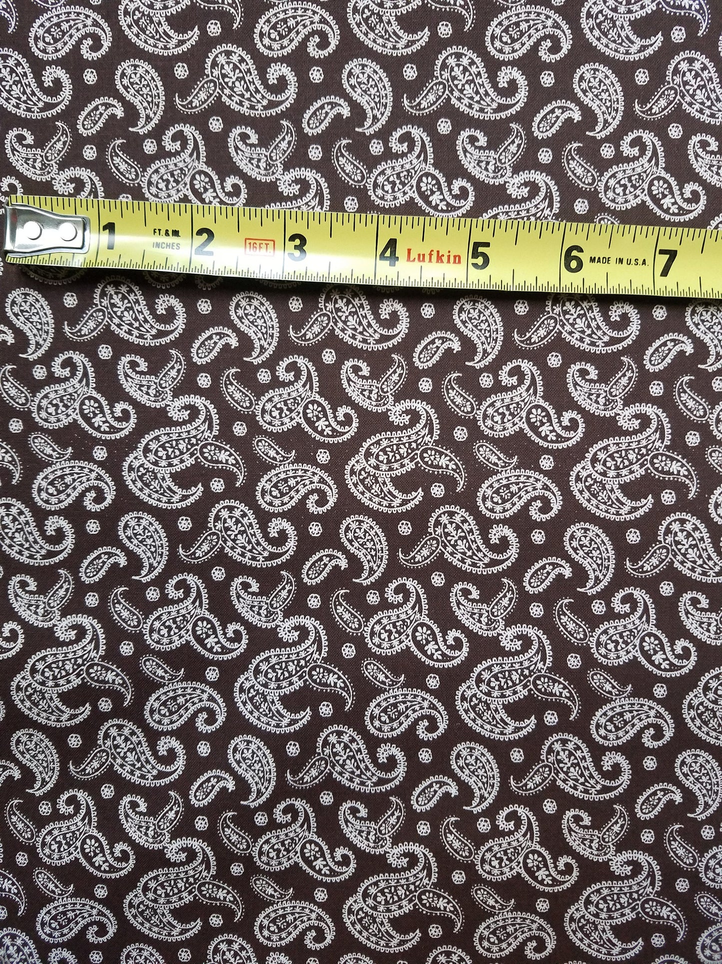 Brown Paisley Cotton Fabric