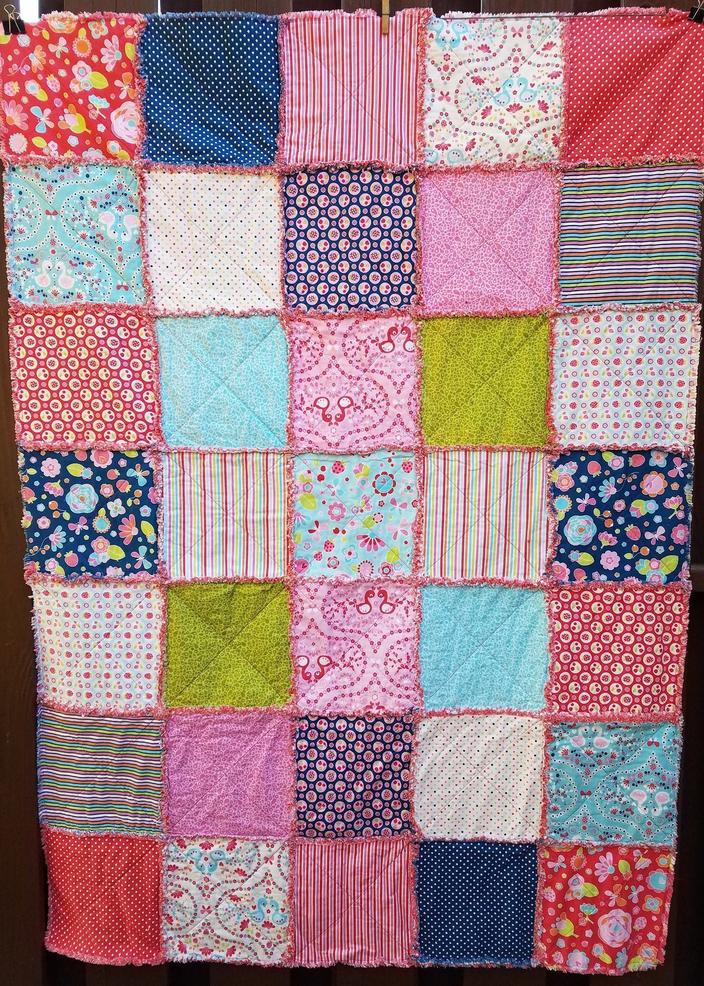 Girl's Rag Quilt Throw