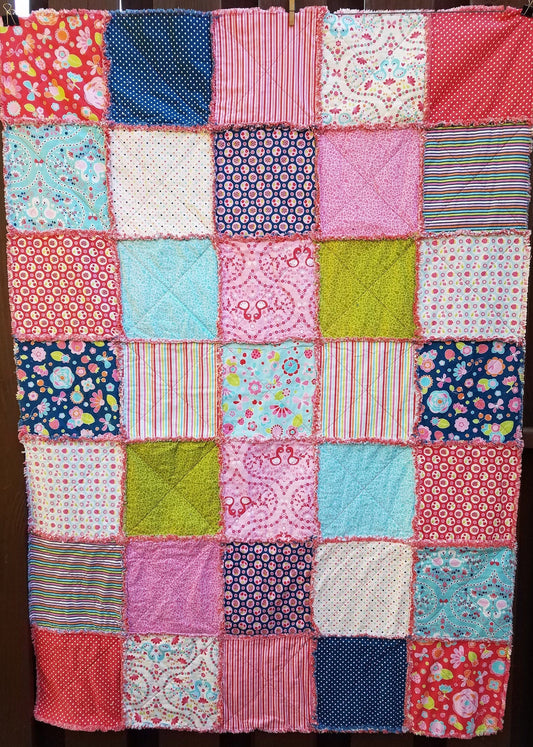 Girl's Rag Quilt Throw