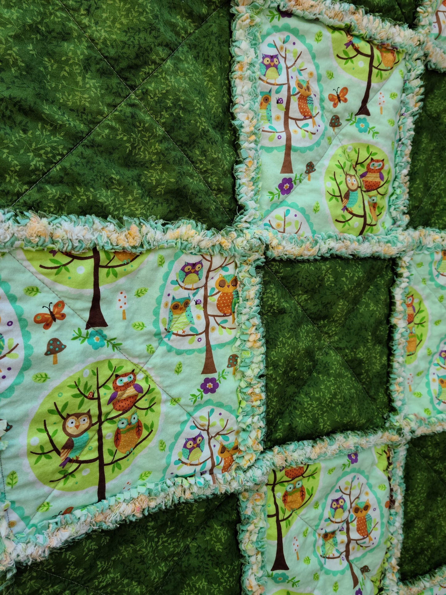 Woodland nursery rag quilt