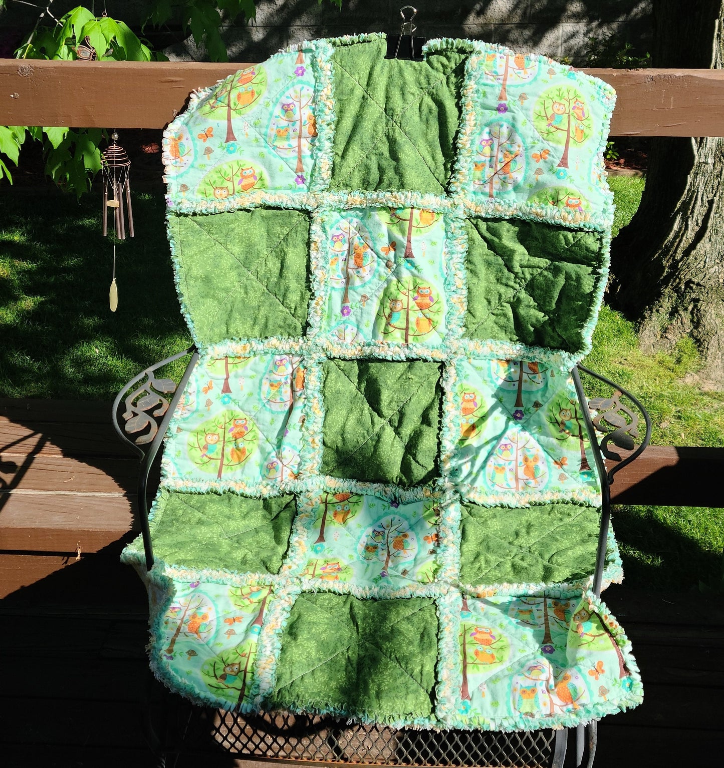 Woodland nursery rag quilt