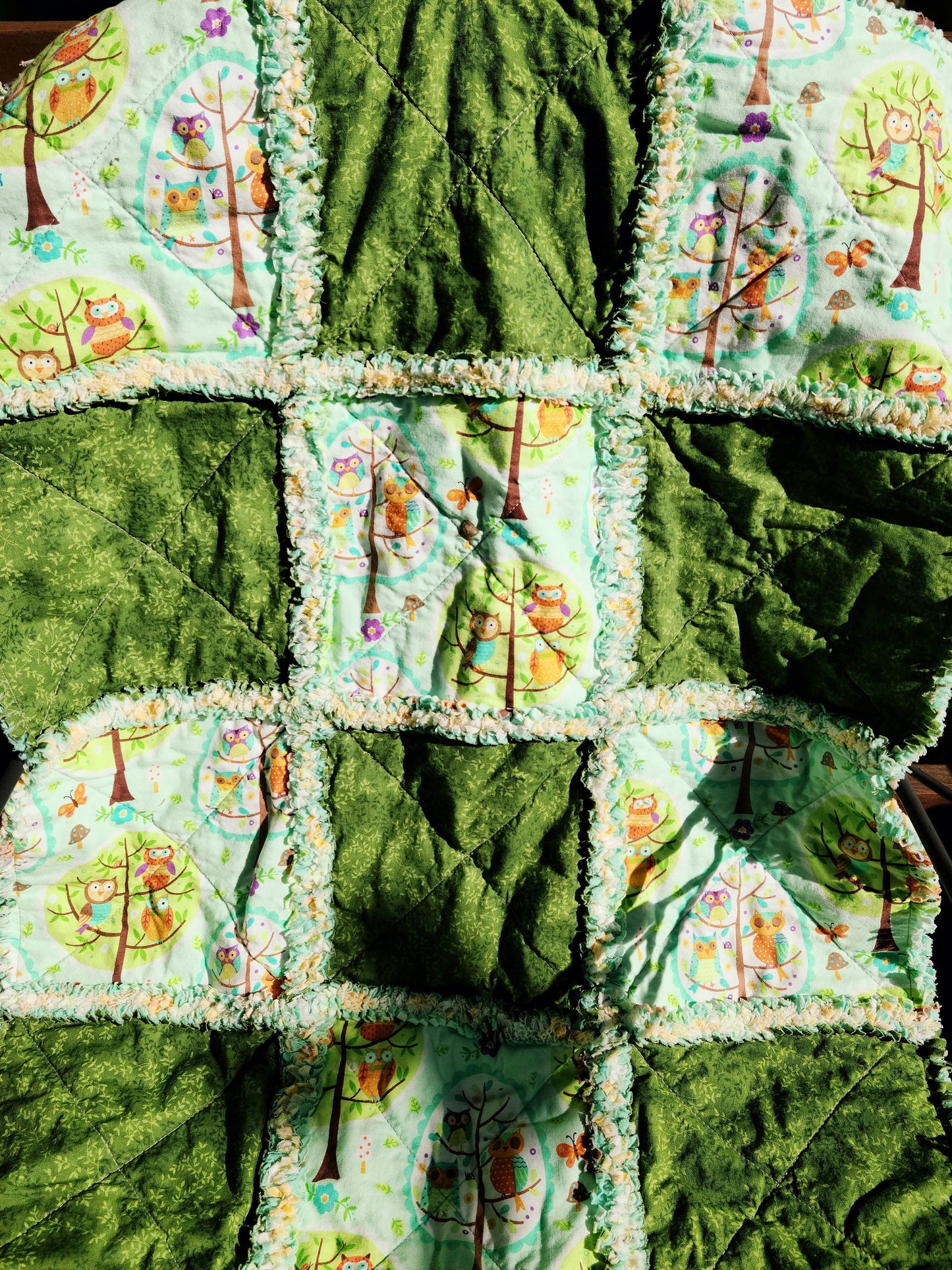 Woodland nursery rag quilt