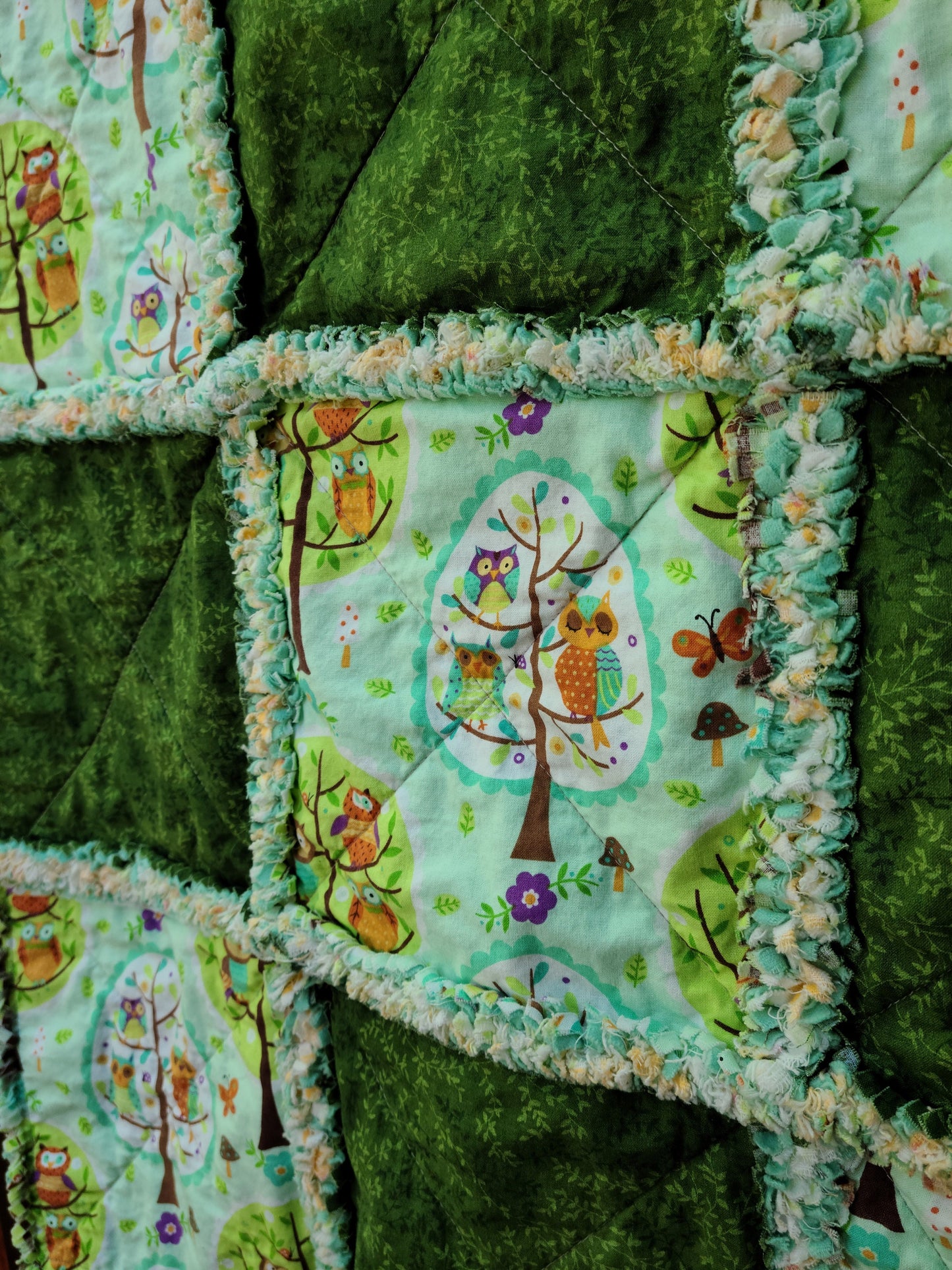 Woodland nursery rag quilt