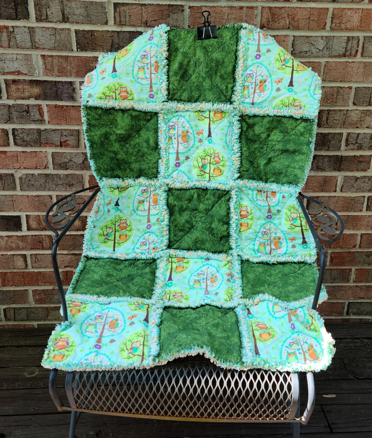 Woodland nursery rag quilt