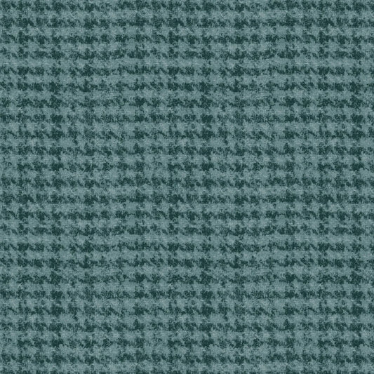 Teal Houndstooth Cotton Flannel by Bonnie Sullivan - Maywood Studios Fabric