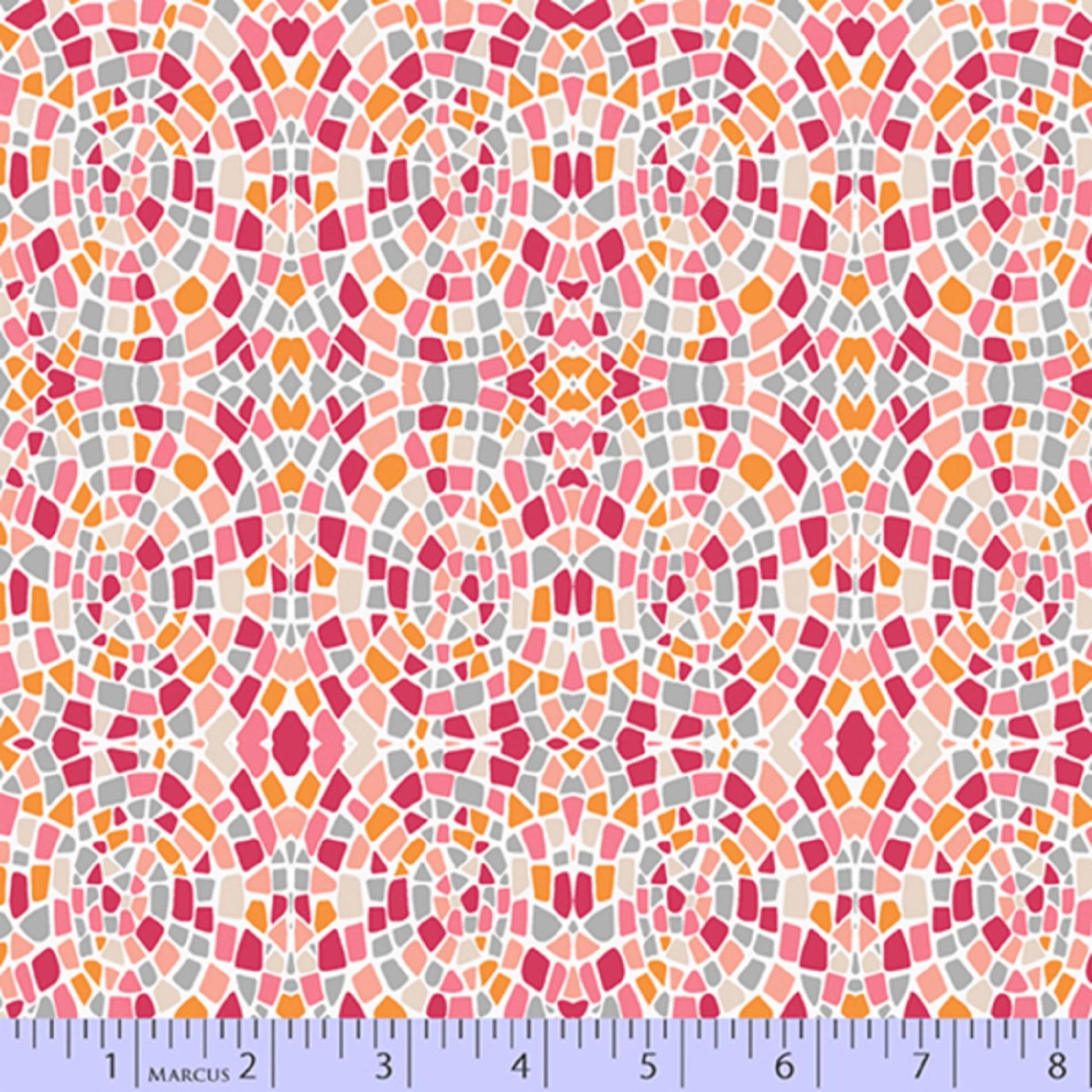 Fuchsia Geometric Quilt Cotton.