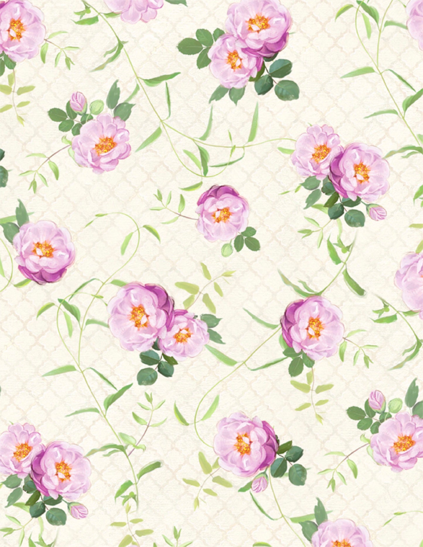 Cottage Roses Cotton Fabric