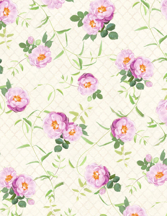 Cottage Roses Cotton Fabric