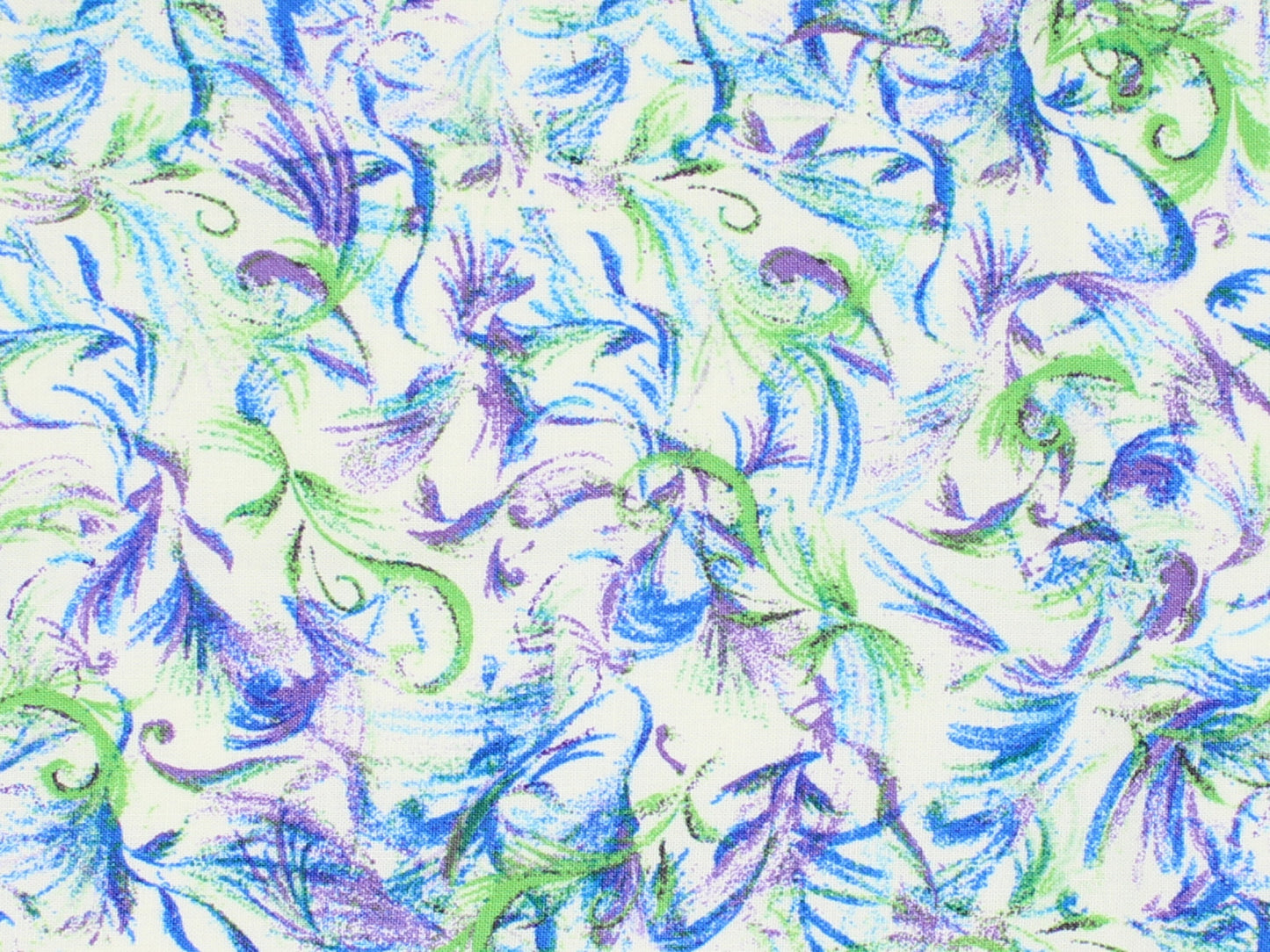 Blue, Purple and Green Wisp Quilting Cotton Fabric