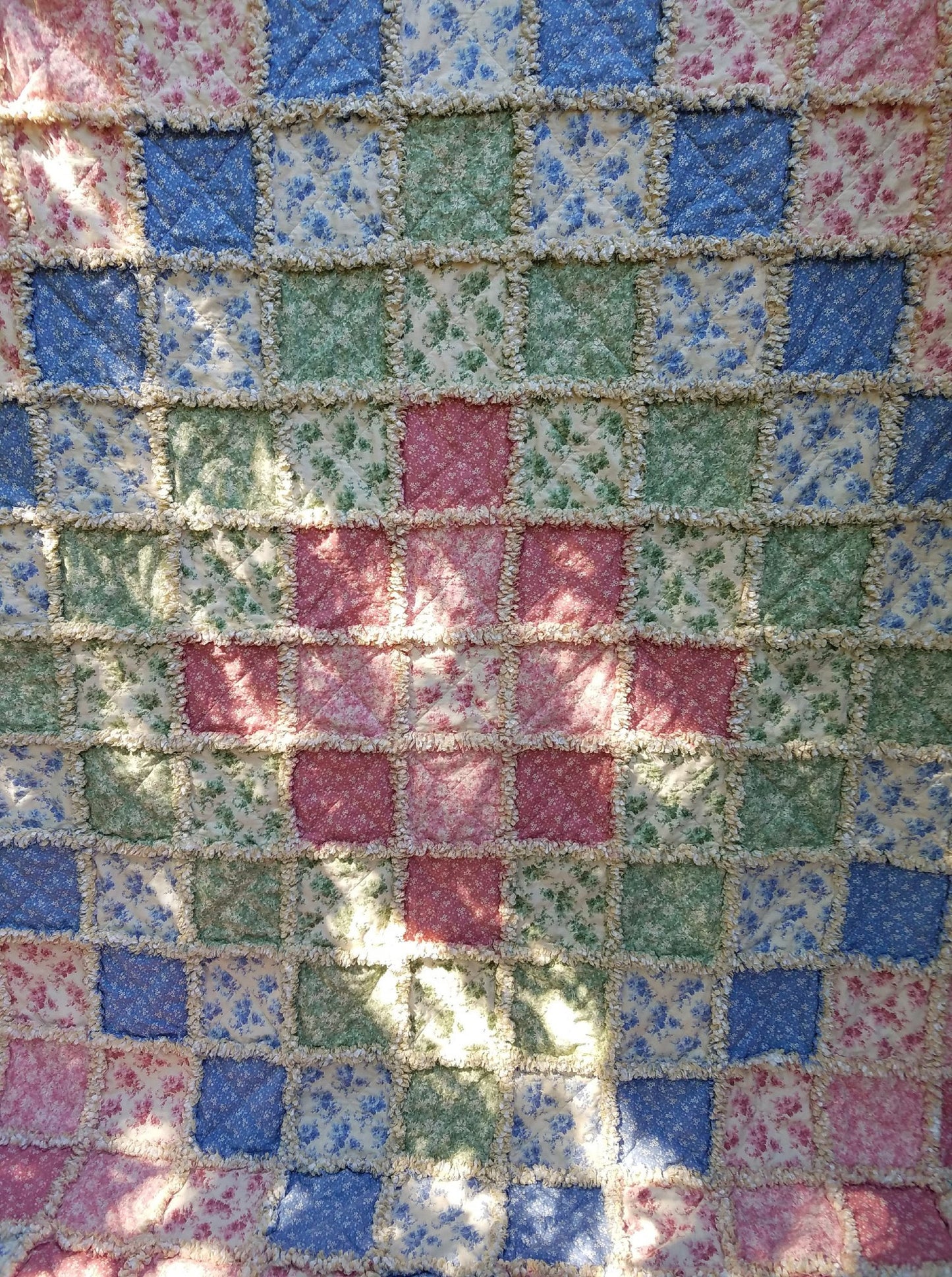 Custom Rag Quilt Comforter: Cotton Flannel Bedspread, Made to Order