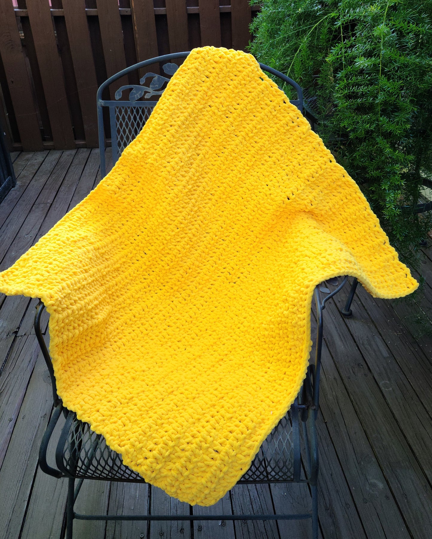 Yellow Crochet Baby Blanket