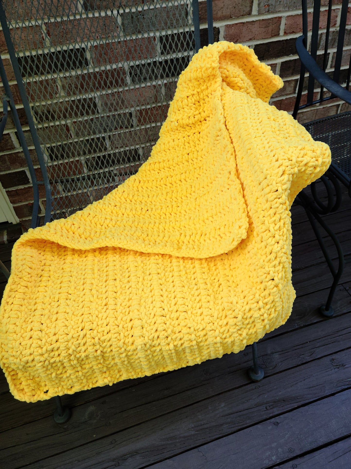Yellow Crochet Baby Blanket