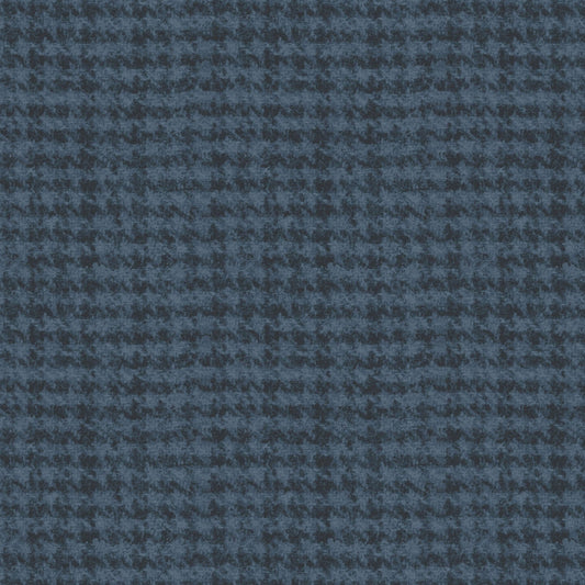 Maywood  Houndstooth Navy Blue Flannel