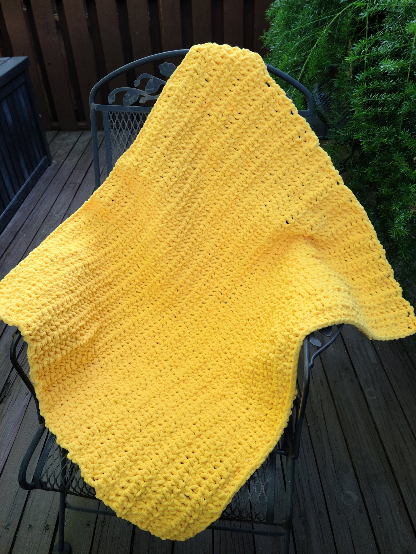 Yellow Crochet Baby Blanket