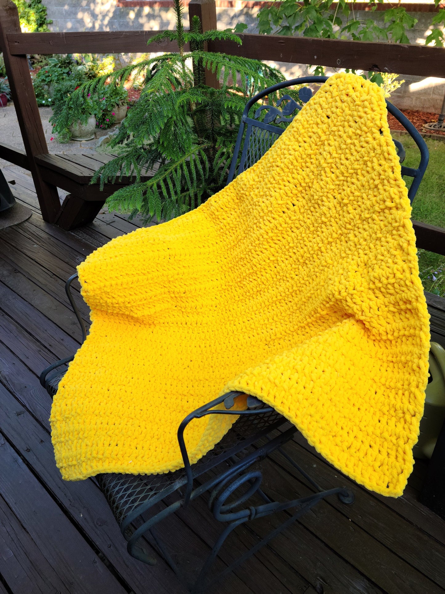 Yellow Crochet Baby Blanket