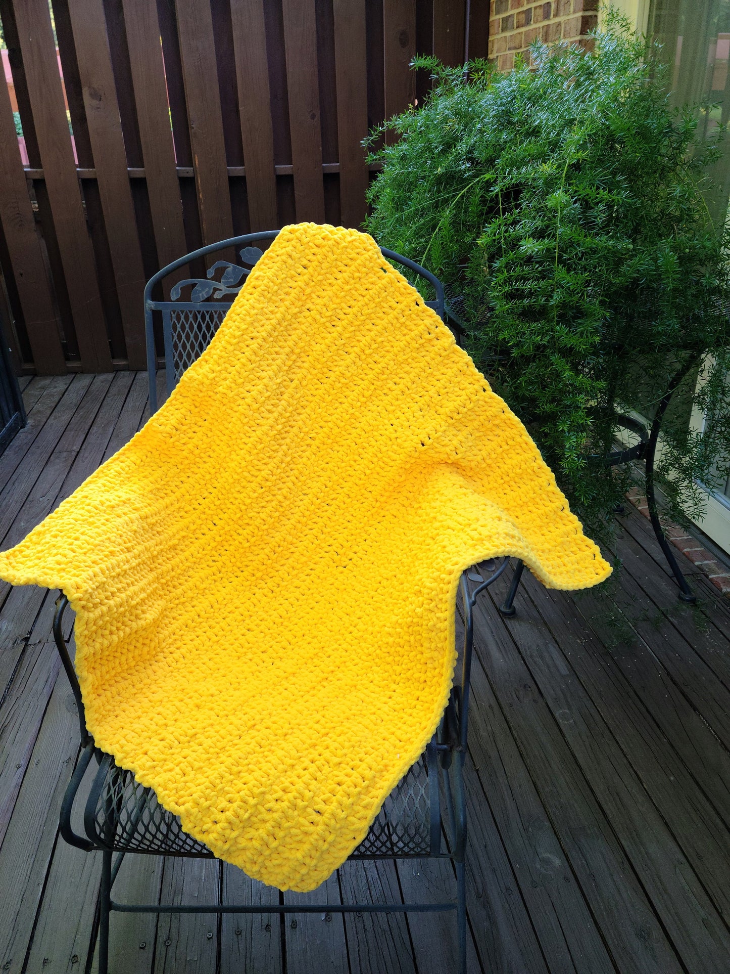 Yellow Crochet Baby Blanket