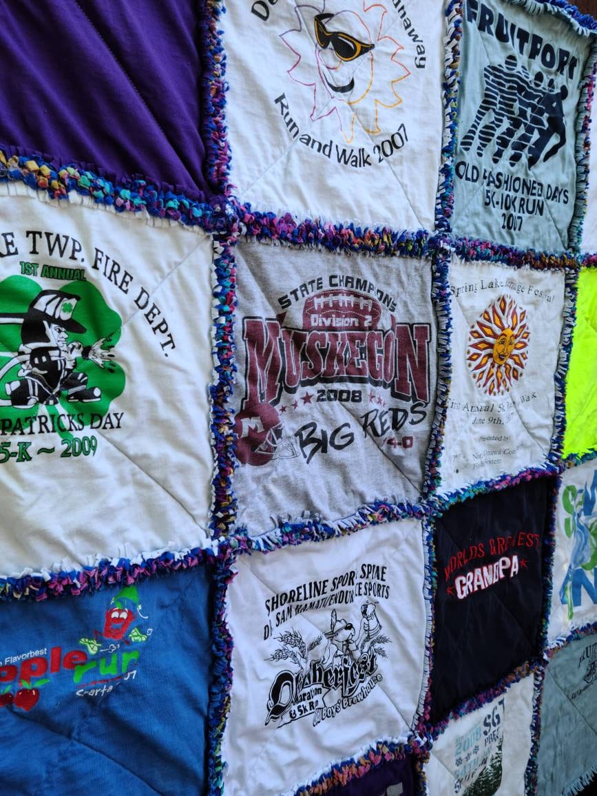 Custom T-Shirt Rag Quilt - Memory Keepsake Made to Order
