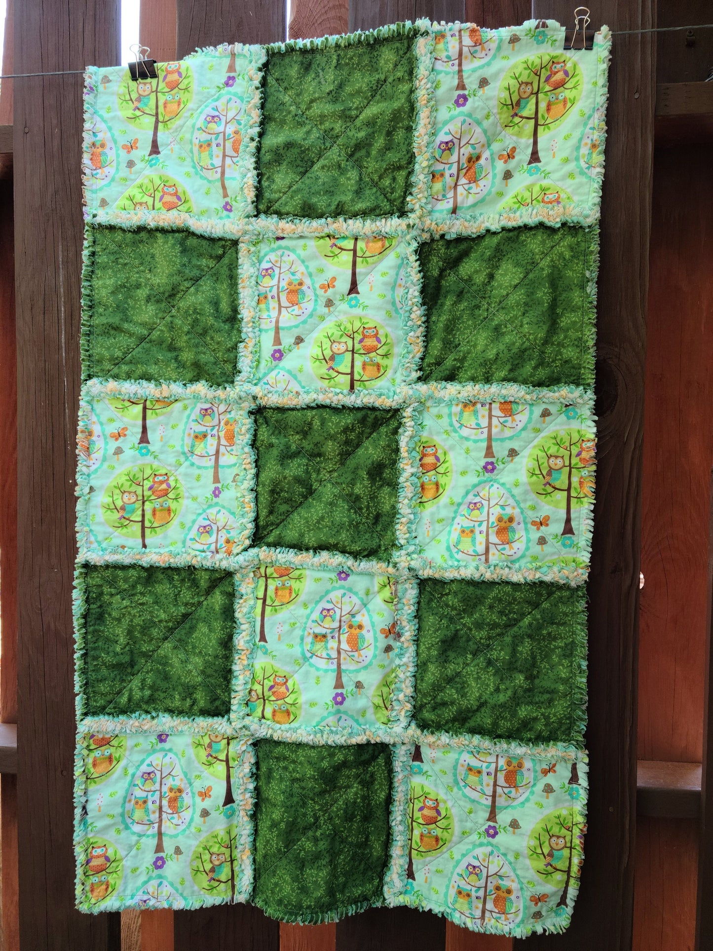 Woodland nursery rag quilt