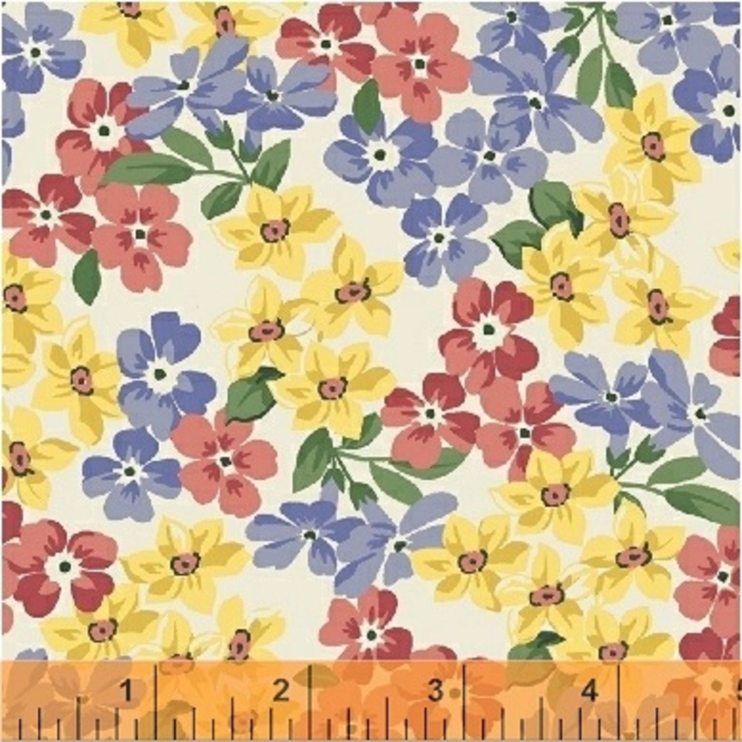 Country Floral Flannel Fabric: Pemberley Collection by Windham