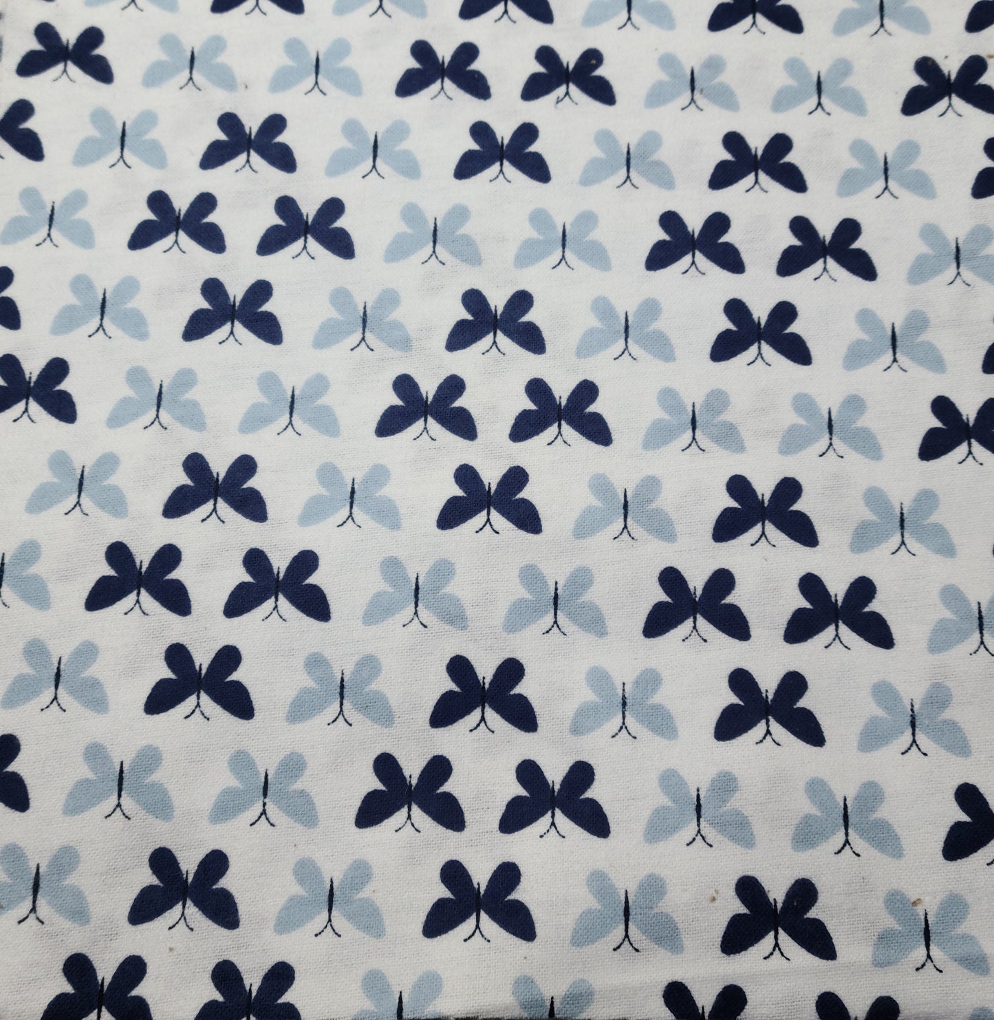 18 Blue and White Butterfly Flannel 10 inch squares