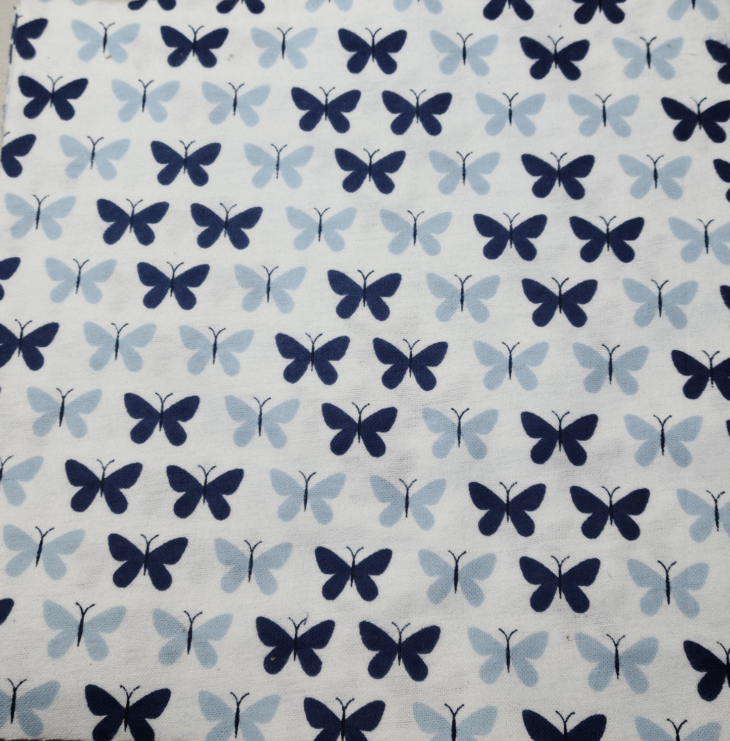 18 Blue and White Butterfly Flannel 10 inch squares
