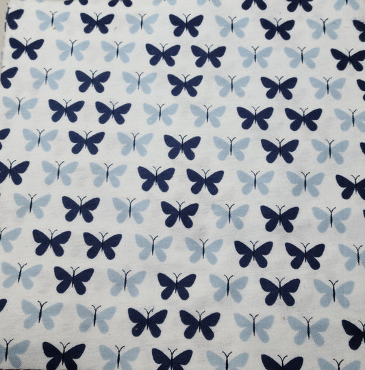 18 Blue and White Butterfly Flannel 10 inch squares