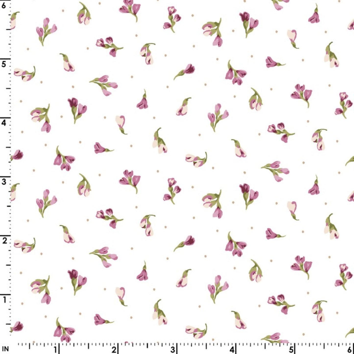 Plum Flower Bud Cotton Quilt Fabric