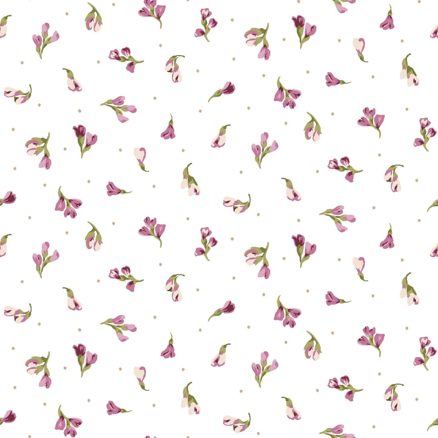Plum Flower Bud Cotton Quilt Fabric