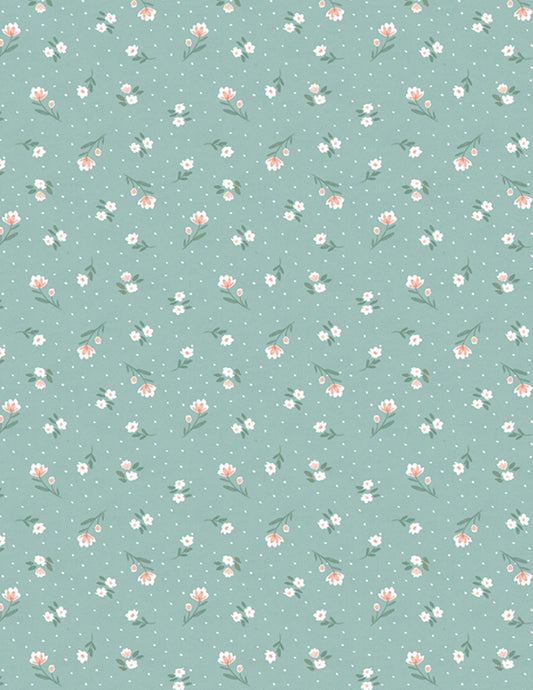 Fresh and Sweet Green Floral Cotton