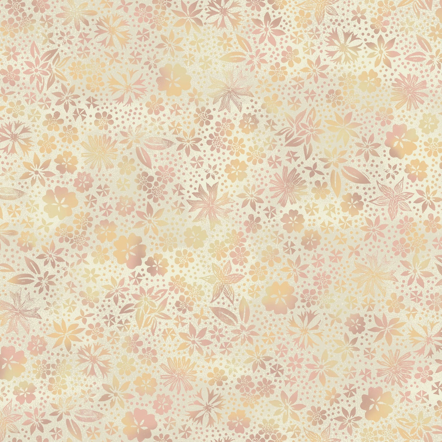 Forest Chatter Cream Ombre Floral Quilt Cotton