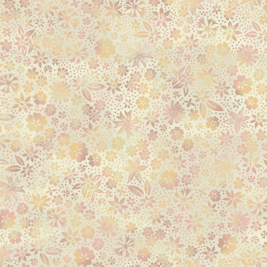 Forest Chatter Cream Ombre Floral Quilt Cotton