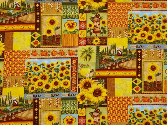 Golden Harvest Sunflower Cotton Fabric