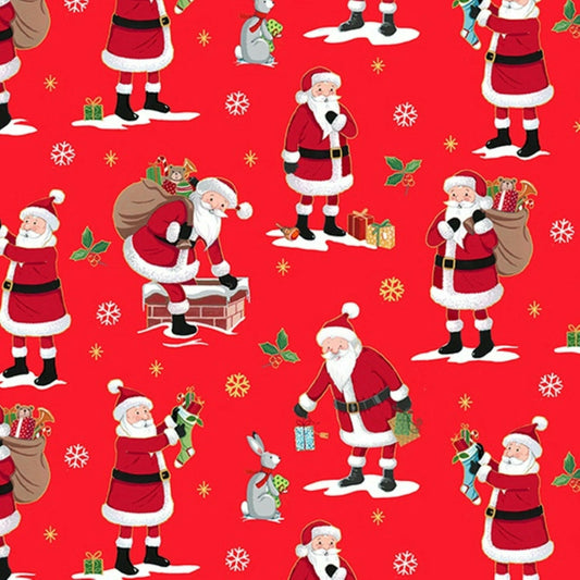 Merry Christmas Santa Cotton Fabric.