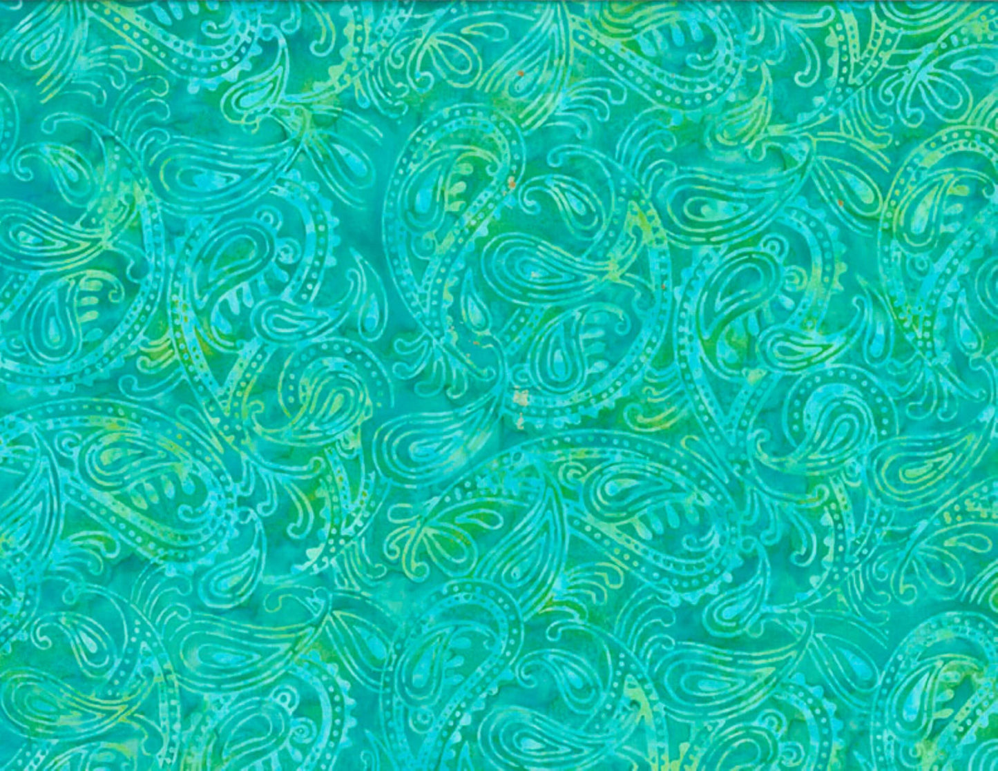 Aqua Paisley Cotton Batik Fabric