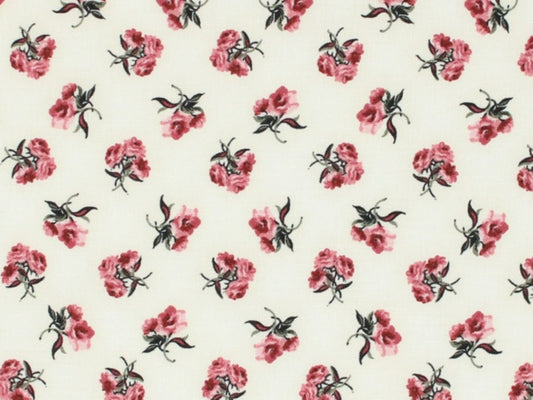 Floral Bouquet Quilt Cotton Fabric in Burgundy or Yellow